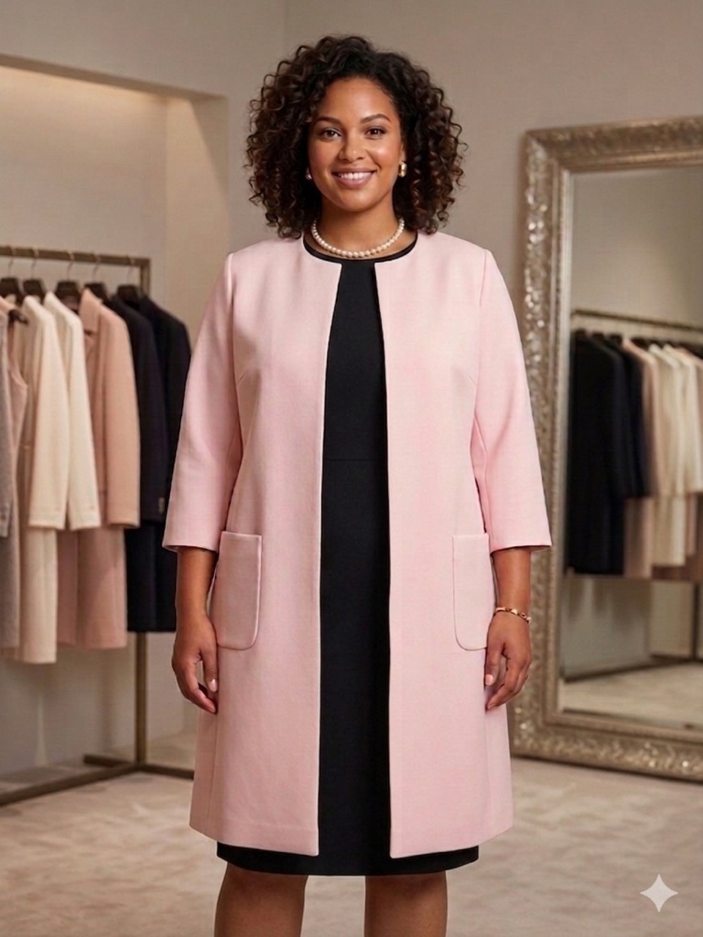 Escada Satin Soft Blush Pink Duster Coat